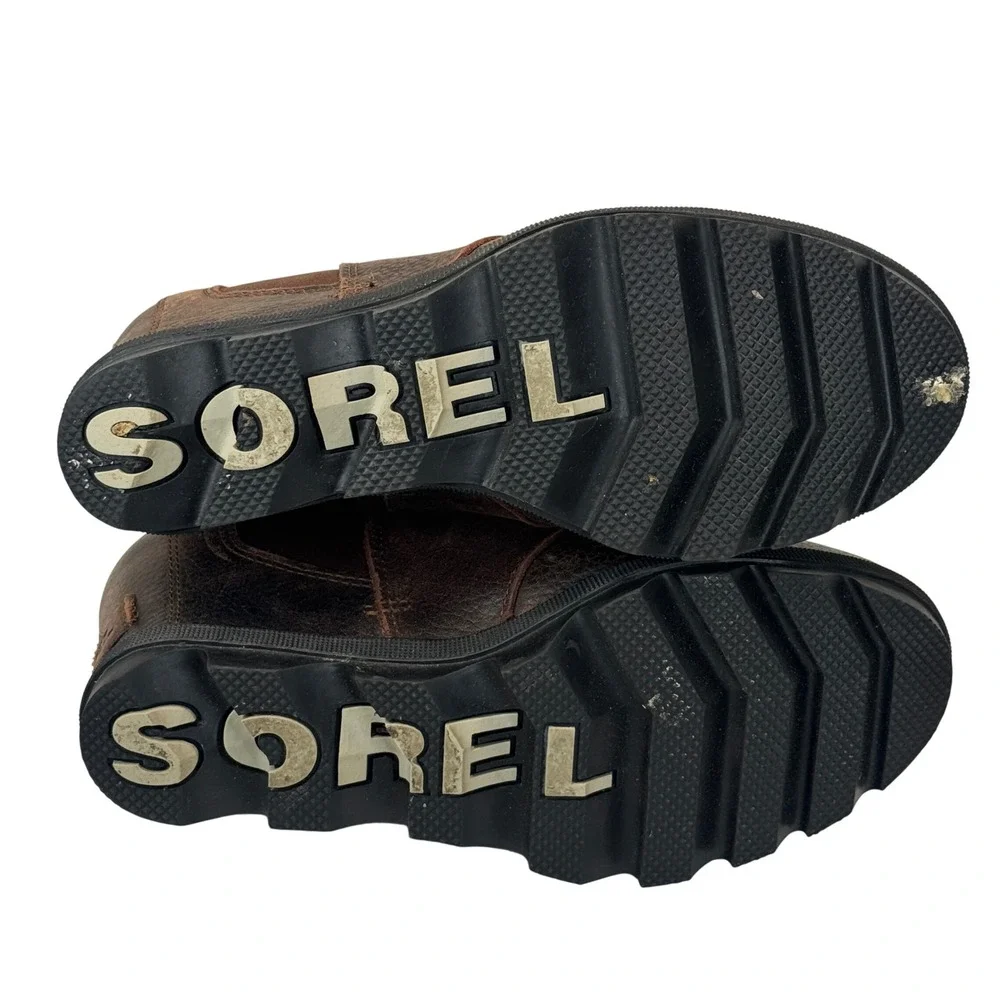 Sorel Joan of Arctic Wedge II Chelsea Boot Leather‎ Brown Burnt Henna Womens 7